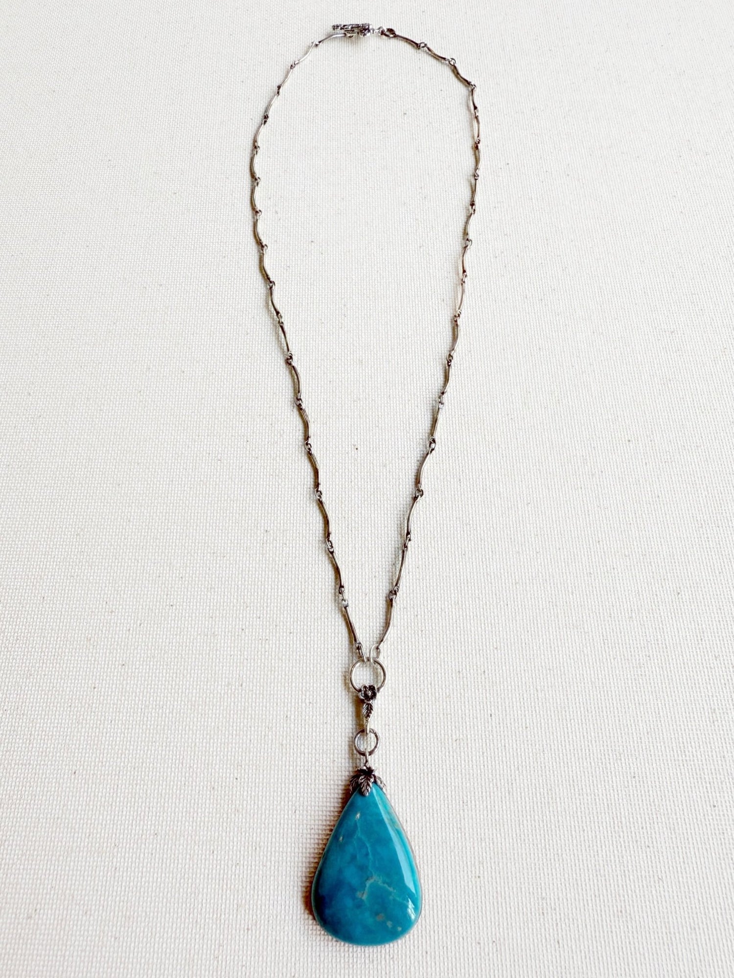 One of a Kind Vintage Arizona Turquoise and Sterling Silver Necklace by Sage Machado - The Sage Lifestyle
