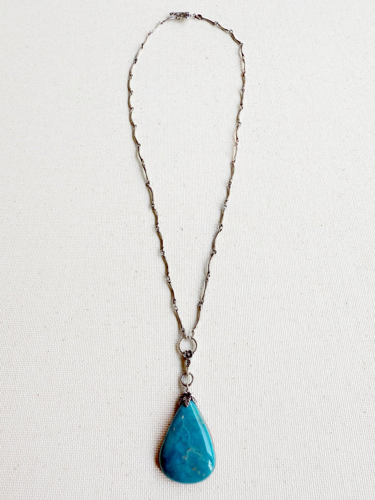 One of a Kind Vintage Arizona Turquoise and Sterling Silver Necklace by Sage Machado - The Sage Lifestyle