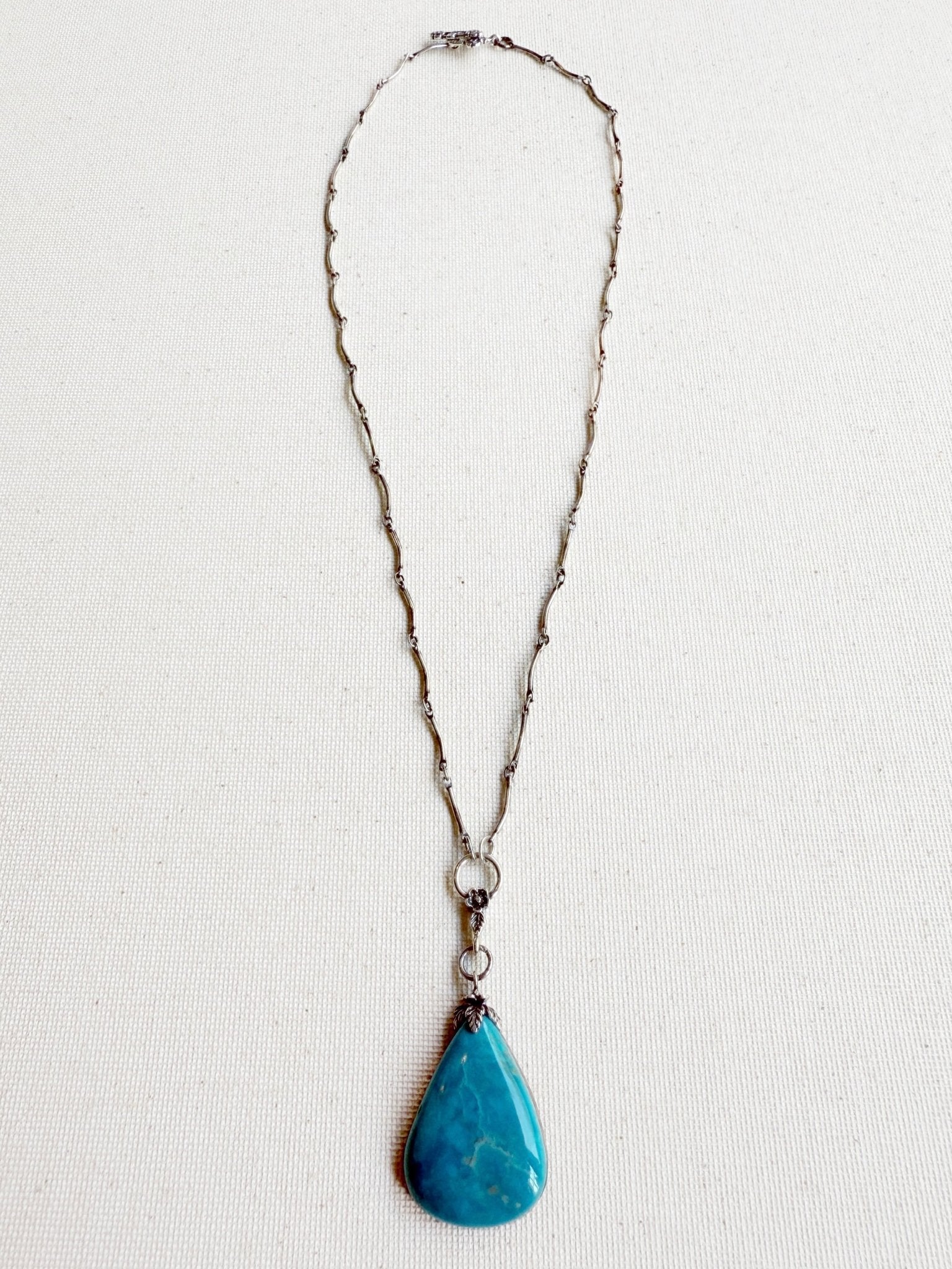 One of a Kind Vintage Arizona Turquoise and Sterling Silver Necklace by Sage Machado - The Sage Lifestyle