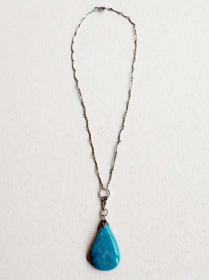 One of a Kind Vintage Arizona Turquoise and Sterling Silver Necklace by Sage Machado - The Sage Lifestyle