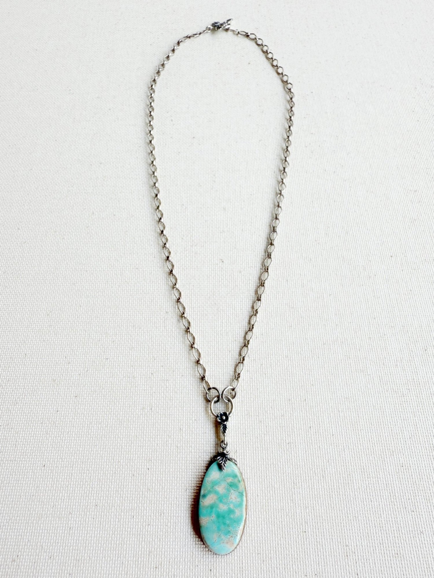 One of a Kind Vintage Arizona Turquoise and Sterling Silver Necklace by Sage Machado - The Sage Lifestyle