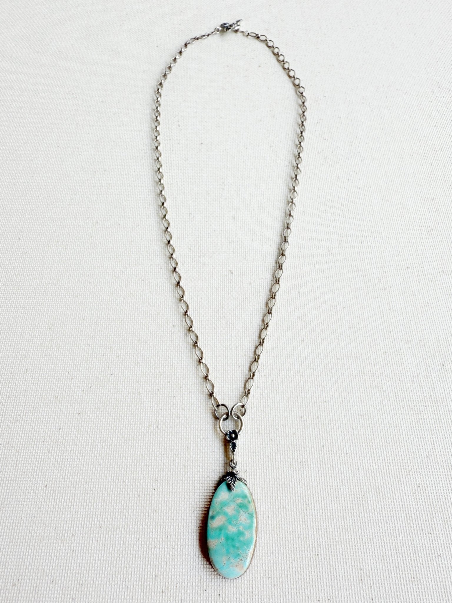 One of a Kind Vintage Arizona Turquoise and Sterling Silver Necklace by Sage Machado - The Sage Lifestyle