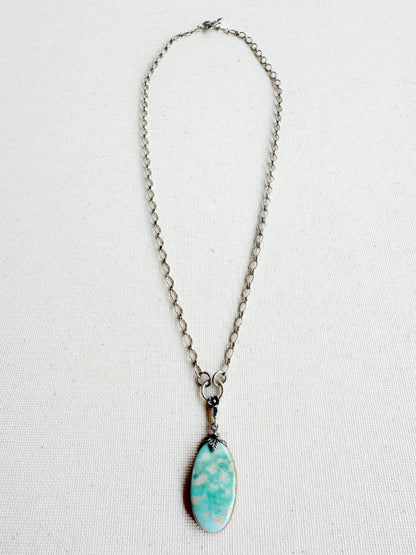 One of a Kind Vintage Arizona Turquoise and Sterling Silver Necklace by Sage Machado - The Sage Lifestyle