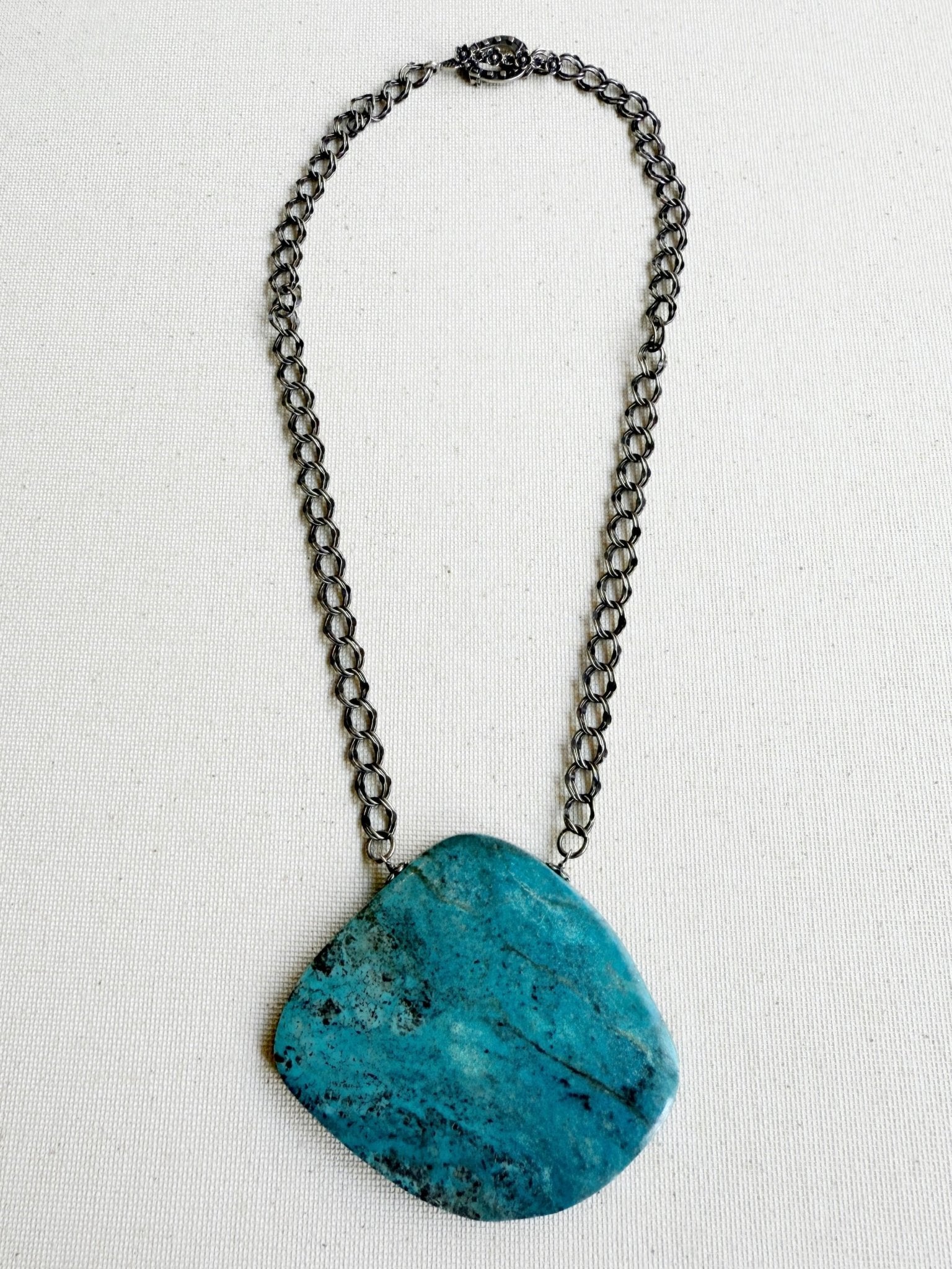 One of a Kind Vintage Arizona Turquoise and Sterling Silver Necklace by Sage Machado - The Sage Lifestyle