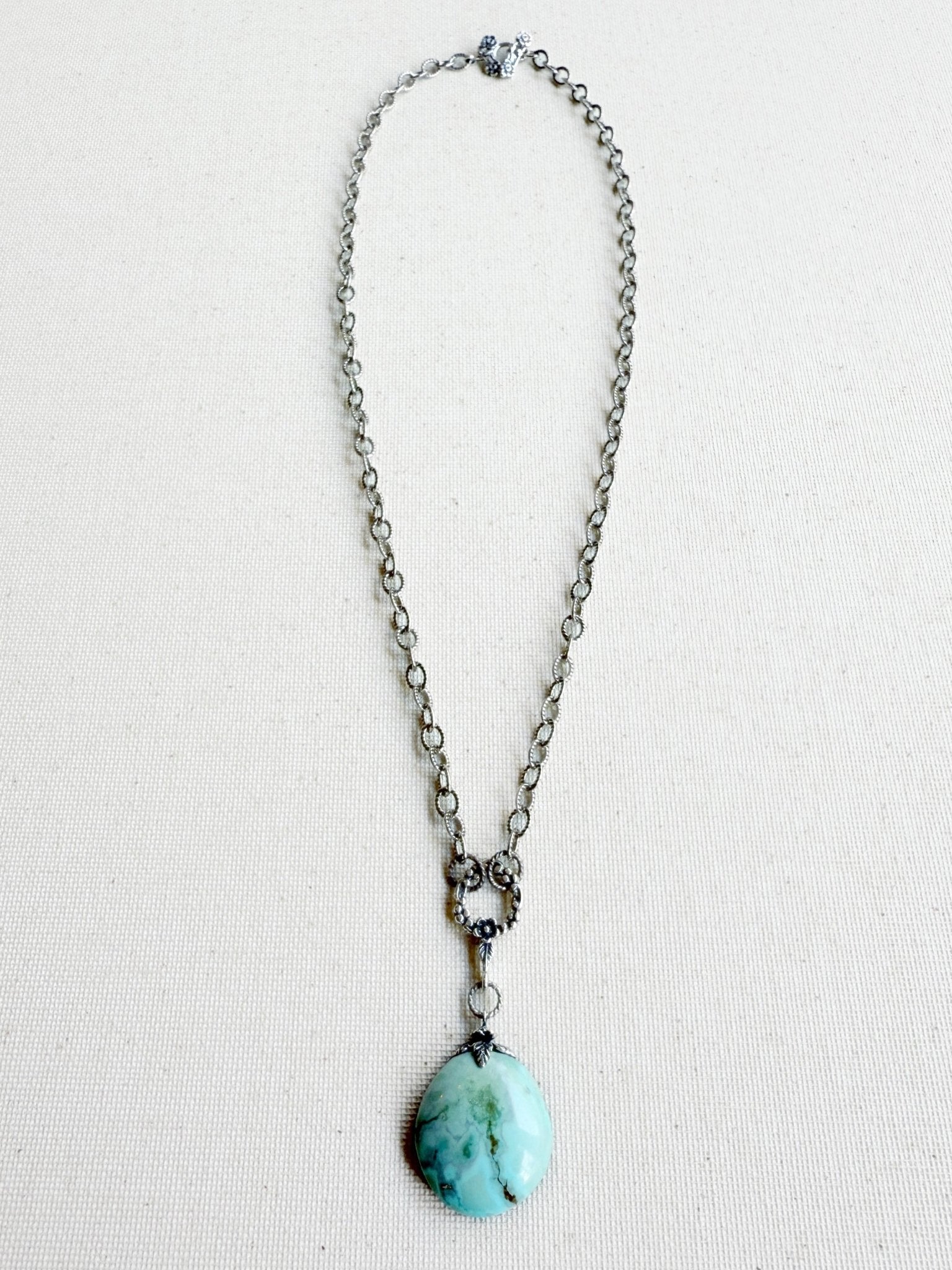 One of a Kind Vintage Arizona Turquoise and Sterling Silver Necklace by Sage Machado - The Sage Lifestyle