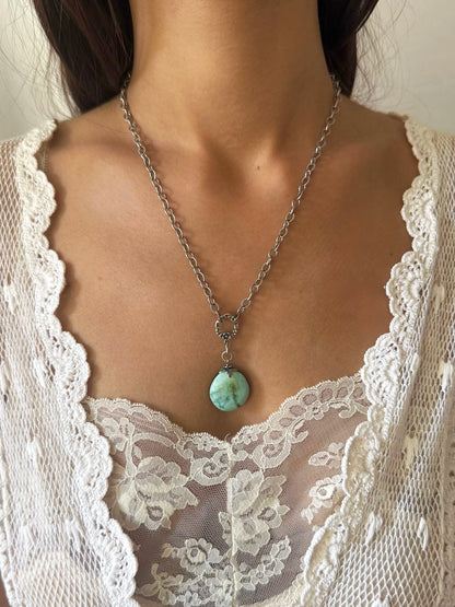 One of a Kind Vintage Arizona Turquoise and Sterling Silver Necklace by Sage Machado - The Sage Lifestyle