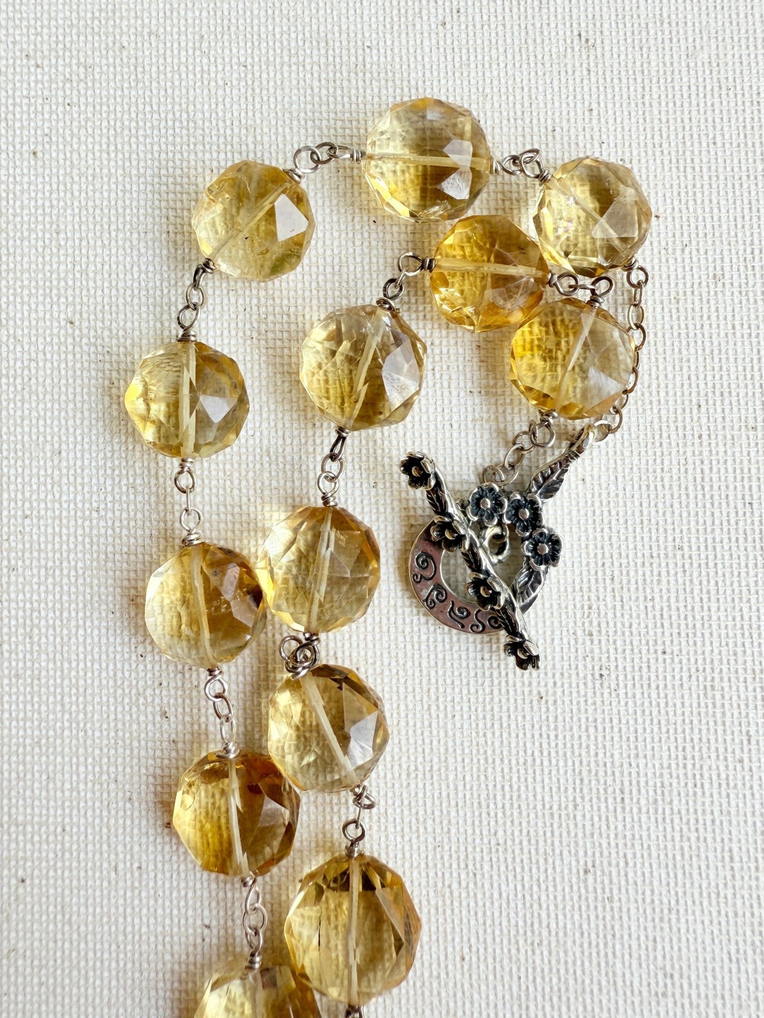 One of a Kind Vintage Arizona Turquoise, Sterling Silver and Citrine Necklace by Sage Machado - The Sage Lifestyle