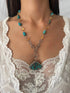 One of a Kind Vintage Arizona Turquoise, Sterling Silver and Citrine Necklace by Sage Machado - The Sage Lifestyle