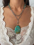 One of a Kind Vintage Arizona Turquoise, Sterling Silver and Green Fluorite Necklace by Sage Machado - The Sage Lifestyle
