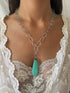 One of a Kind Vintage Arizona Turquoise, Sterling Silver and Green Fluorite Necklace by Sage Machado - The Sage Lifestyle