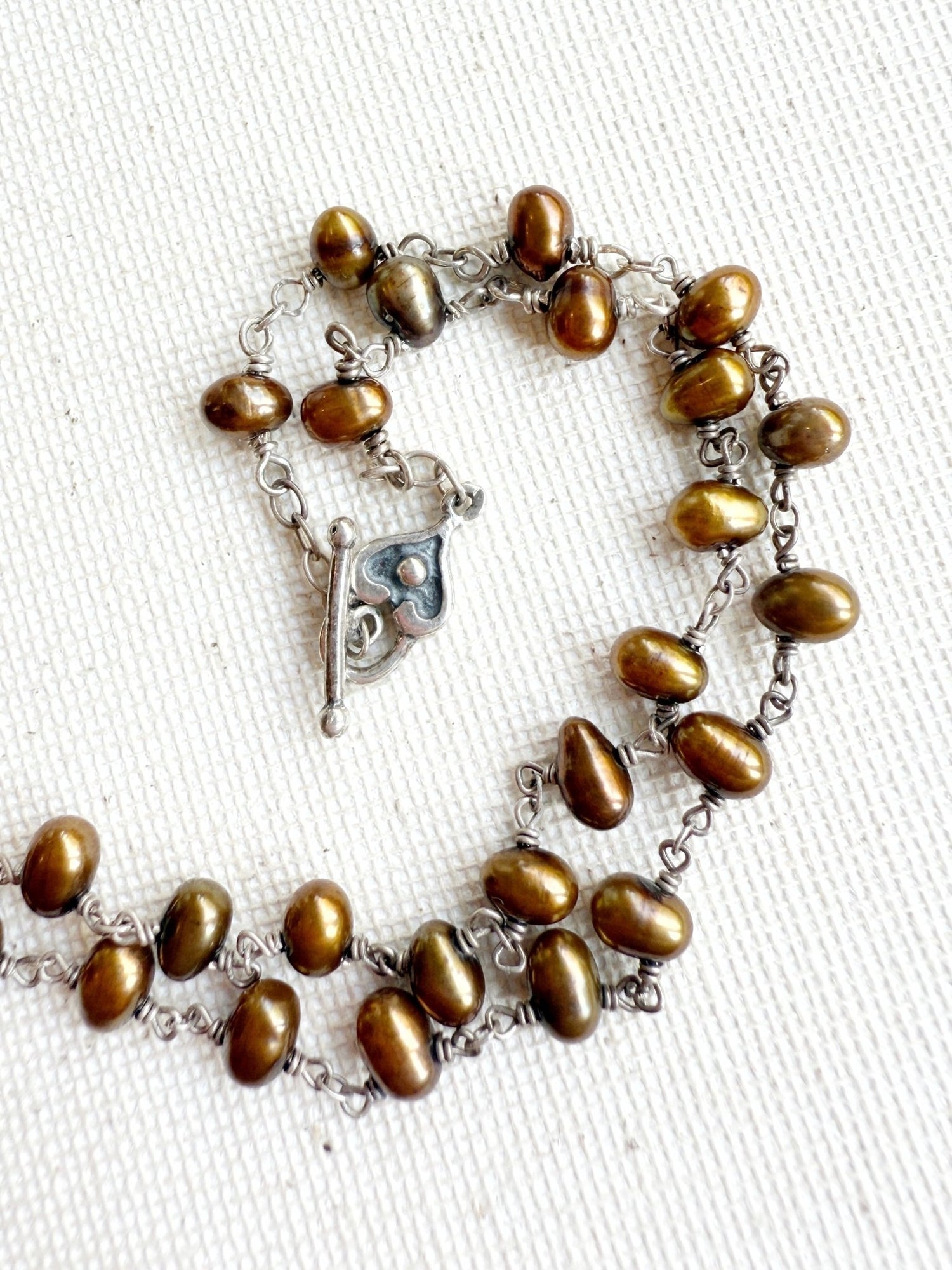 One of a Kind Vintage Arizona Turquoise, Sterling Silver and Pearl Necklace by Sage Machado - The Sage Lifestyle