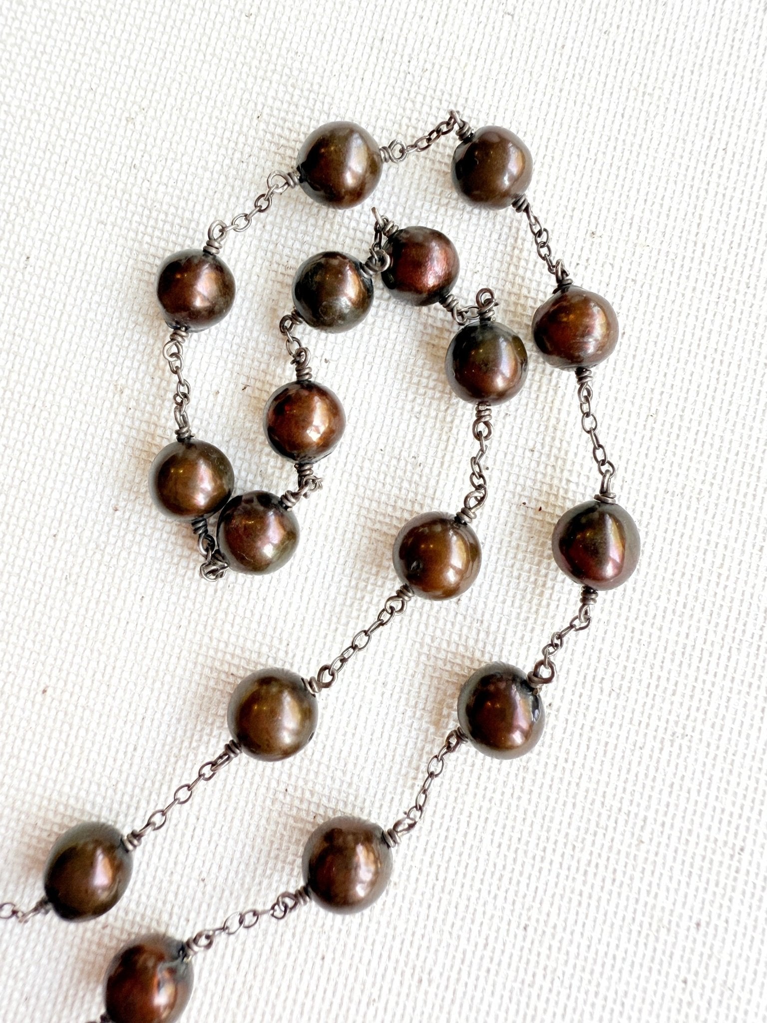 One of a Kind Vintage Arizona Turquoise, Sterling Silver and Pearl Necklace by Sage Machado - The Sage Lifestyle