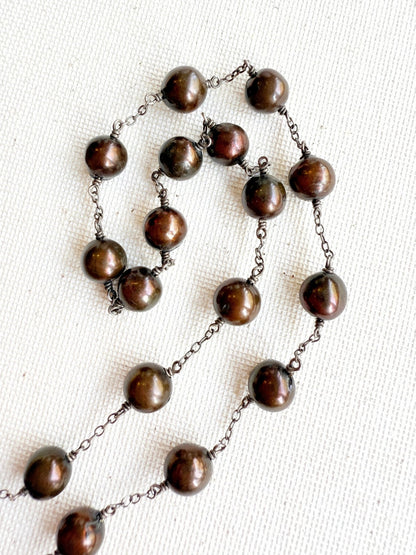 One of a Kind Vintage Arizona Turquoise, Sterling Silver and Pearl Necklace by Sage Machado - The Sage Lifestyle