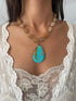 One of a Kind Vintage Arizona Turquoise, Sterling Silver and Rutilated Quartz Necklace by Sage Machado - The Sage Lifestyle