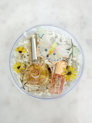 Sage Secret Garden Botanical Discovery Set, mini perfume for women, gift set, travel size perfume for women spray and mini perfume oil extract for women, duo with silk butterfly