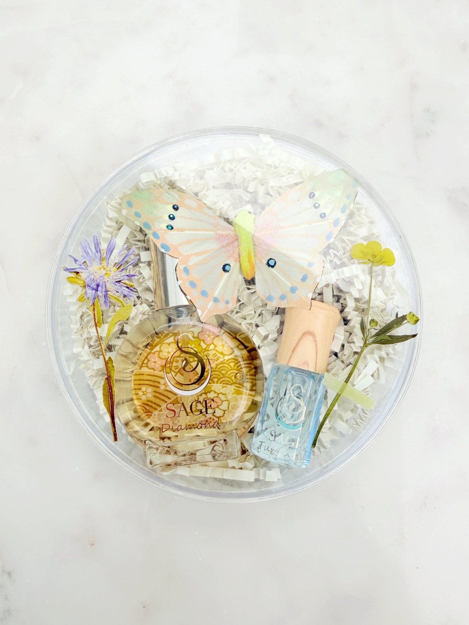 Secret Garden Botanical Discovery Set ~ Diamond 1/2 oz Organic Eau de Toilette Mini &amp; Turquoise 3mL Organic Perfume Oil Mini Extract Roll - On by Sage - The Sage Lifestyle