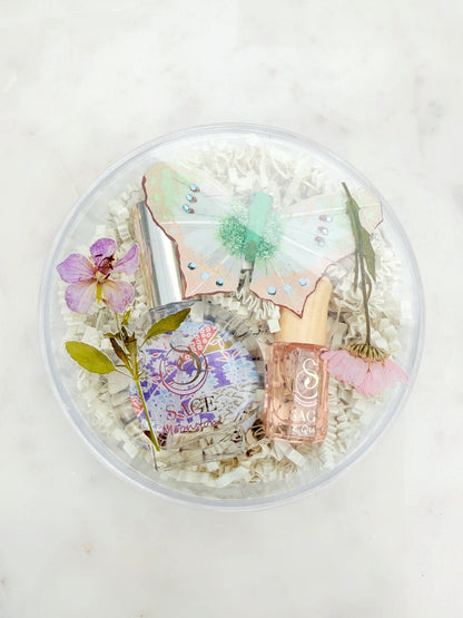 Secret Garden Botanical Discovery Set ~ Moonstone 1/2 oz Organic Eau de Toilette Mini &amp; Rose Quartz 3mL Organic Perfume Oil Mini Extract Roll - On by Sage - The Sage Lifestyle