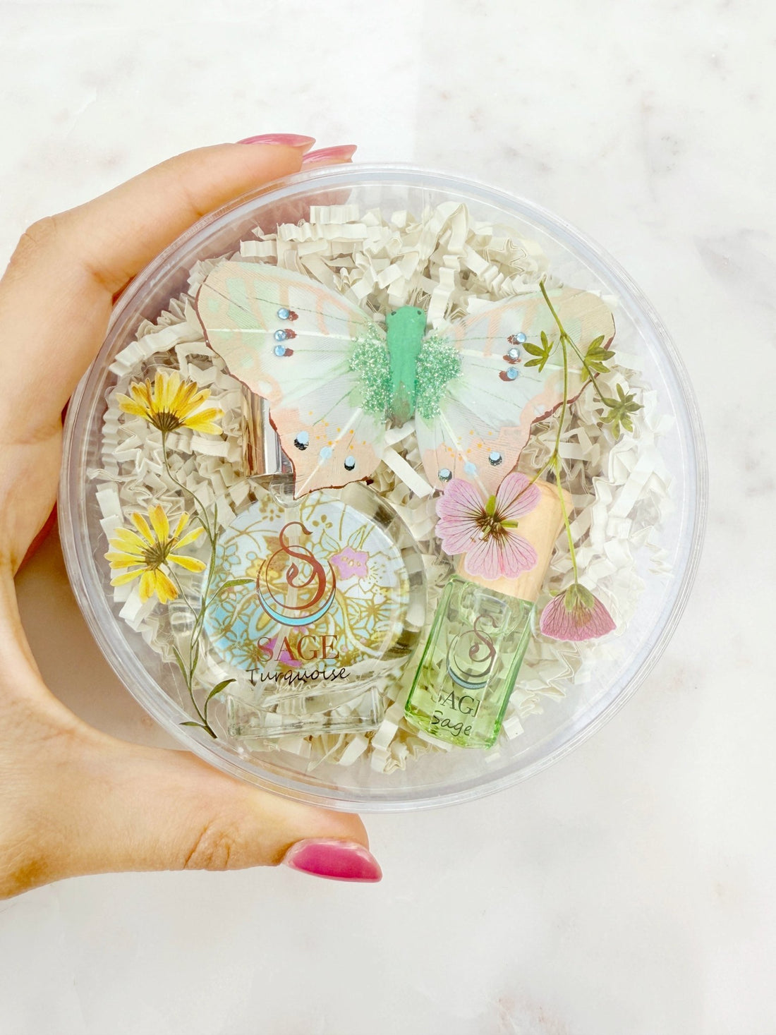 Secret Garden Botanical Discovery Set ~ Turquoise 1/2 oz Organic Eau de Toilette Mini &amp; Sage 3mL Organic Perfume Oil Mini Extract Roll - On by Sage - The Sage Lifestyle
