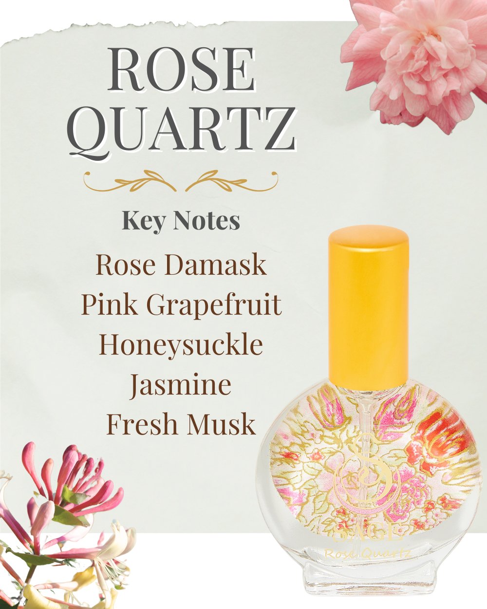 Secret Garden PETITE DUO Gift Set ~ 1/2 oz Rose Quartz Organic Eau de Toilette Mini &amp; 1/4 oz Moonstone Organic Perfume Oil Extract Roll - On with Gemstone Heart - The Sage Lifestyle