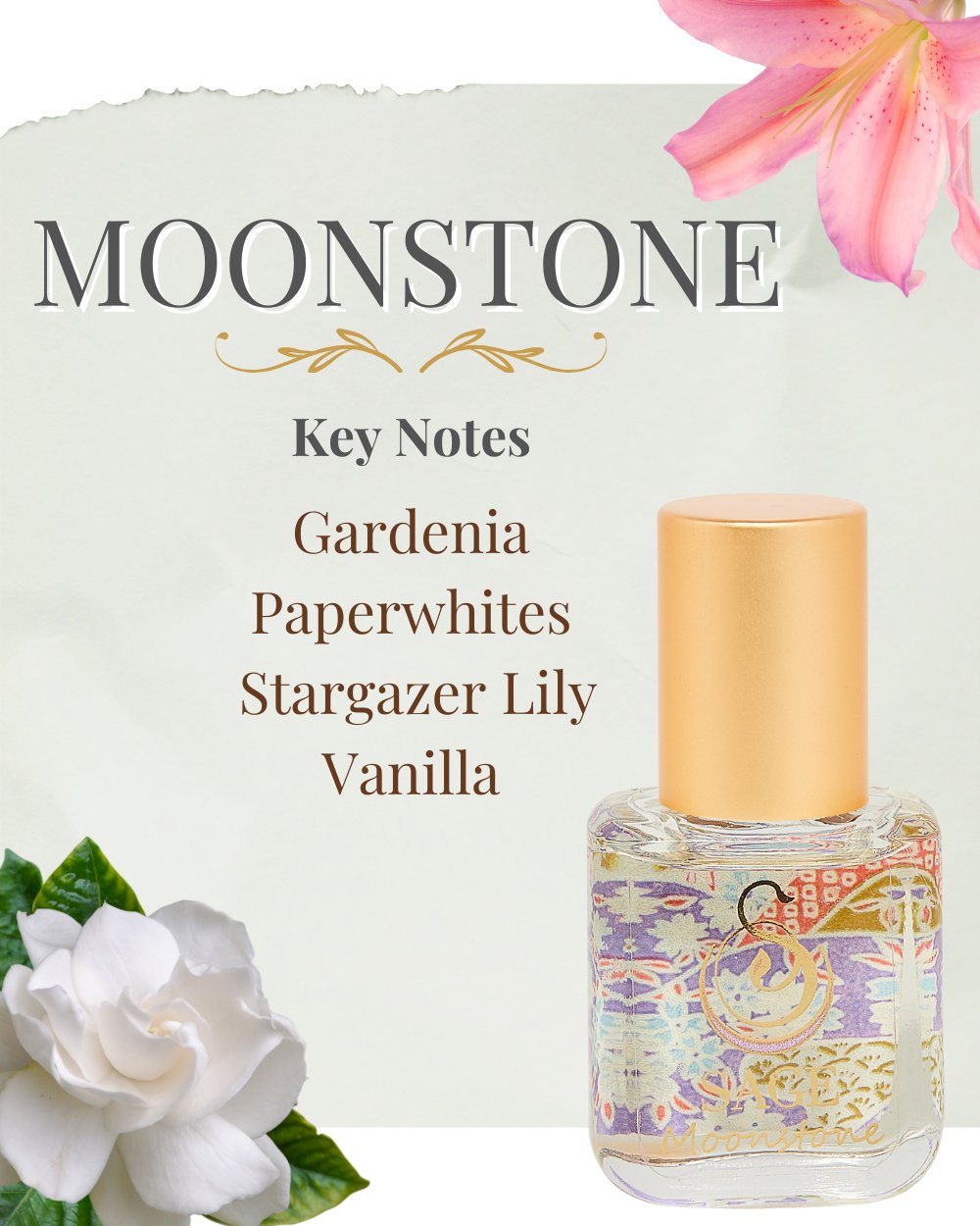 Secret Garden PETITE DUO Gift Set ~ 1/2 oz Rose Quartz Organic Eau de Toilette Mini &amp; 1/4 oz Moonstone Organic Perfume Oil Extract Roll - On with Gemstone Heart - The Sage Lifestyle