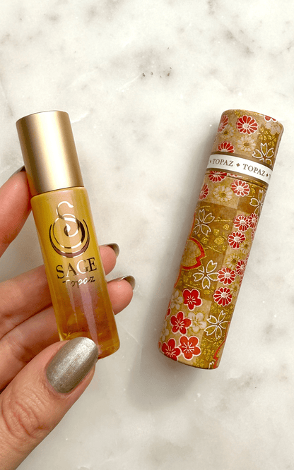 Topaz Limited Edition Ombré Shimmer 1/4 oz Gemstone Perfume Oil Concentrate Roll - On by Sage - The Sage Lifestyle