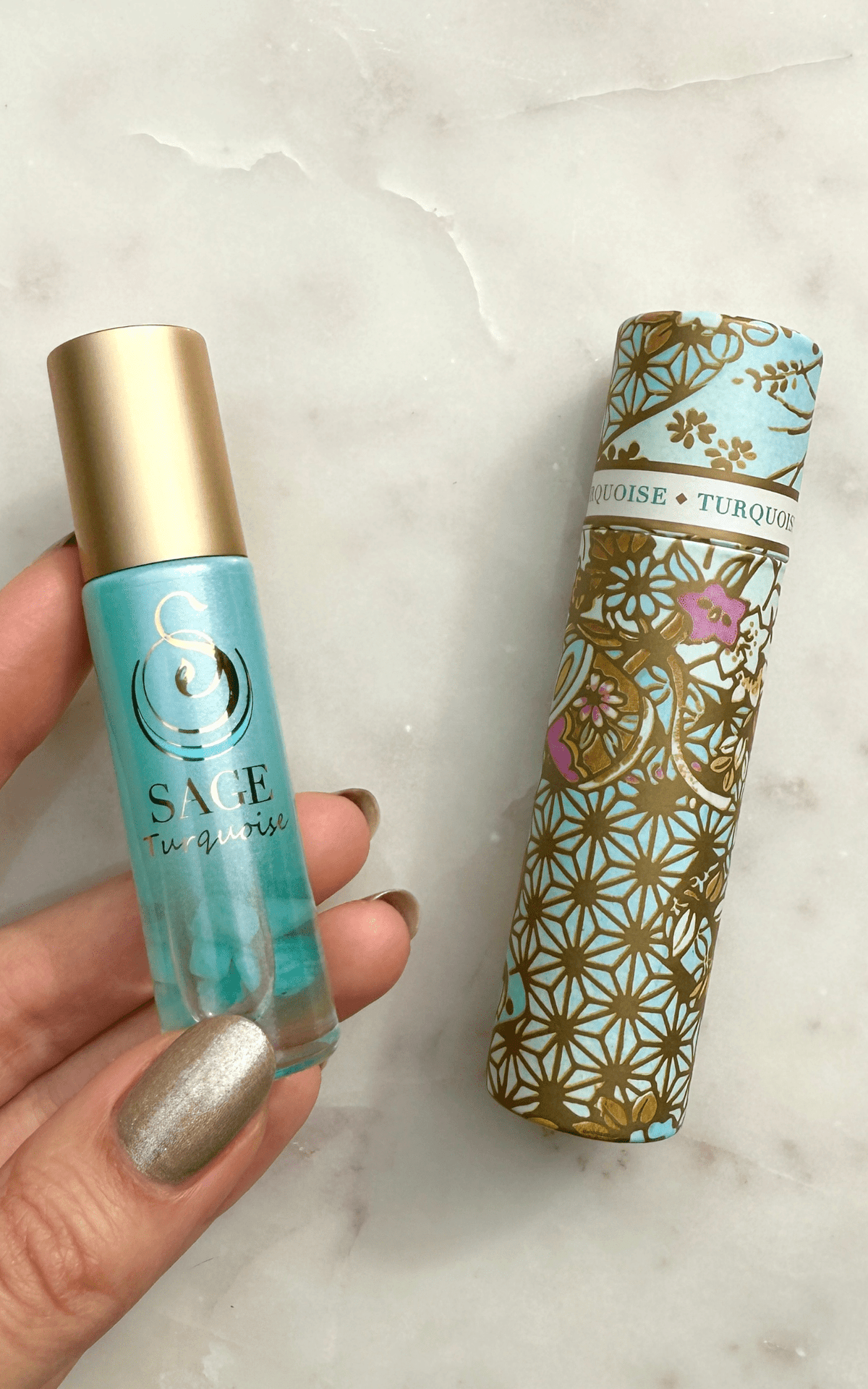 Turquoise Limited Edition Ombré Shimmer 1/4 oz Gemstone Perfume Oil Concentrate Roll - On by Sage - The Sage Lifestyle