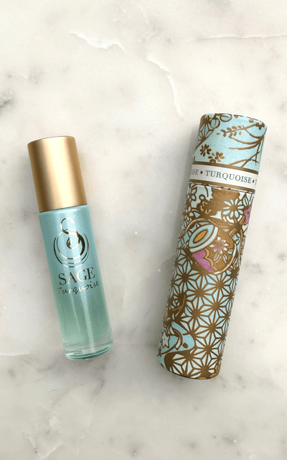 Turquoise Limited Edition Ombré Shimmer 1/4 oz Gemstone Perfume Oil Concentrate Roll - On by Sage - The Sage Lifestyle