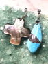 Abalone Cross and Vintage Powder Blue Arizona Turquoise Teardrop Earrings with Sterling Silver Flower Top Posts by Sage Machado - The Sage Lifestyle