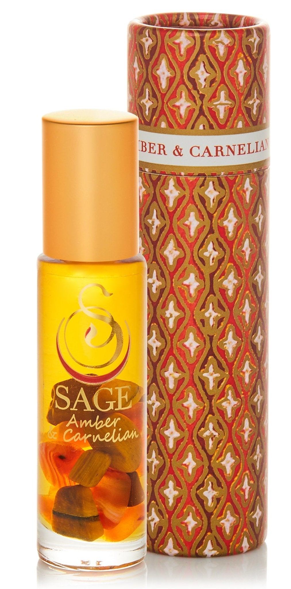 Amber &amp; Carnelian Blend 1/4 oz Gemstone Perfume Oil Roll-On by Sage - The Sage Lifestyle