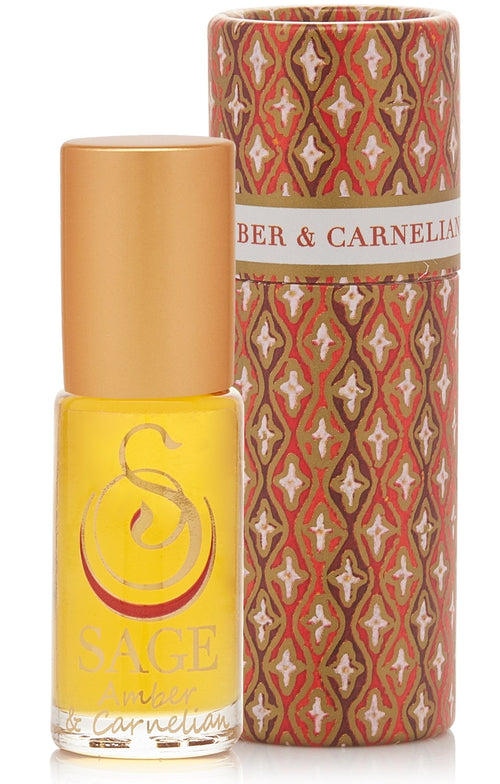 Amber &amp; Carnelian Blend Gemstone Perfume Oil Roll-On by Sage - The Sage Lifestyle