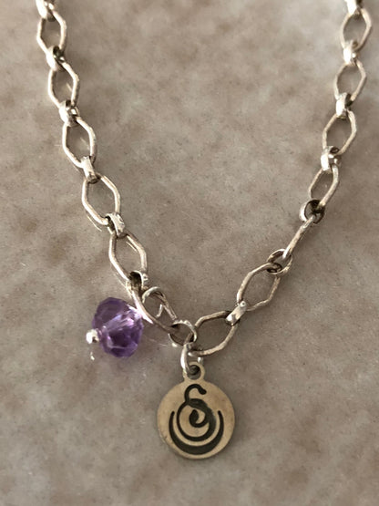 Amethyst Angelina Gemstone Perfume Bottle Silver Necklace by Sage Machado - The Sage Lifestyle