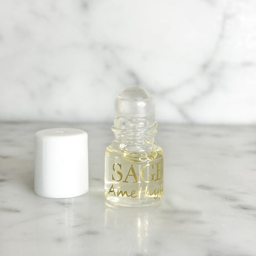 Amethyst Gemstone Perfume Oil Mini Rollie by Sage - The Sage Lifestyle