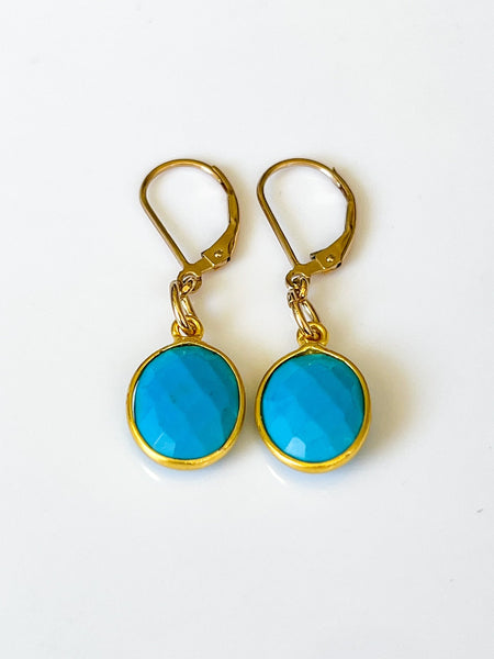 Arizona Turquoise Charm Gold Earrings by Sage Machado - The Sage Lifestyle