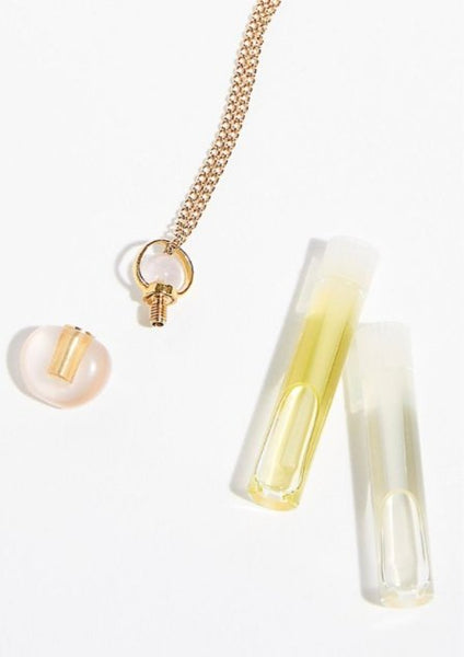 Carnelian Chloe Gemstone Perfume Bottle Gold Necklace by Sage Machado - The Sage Lifestyle