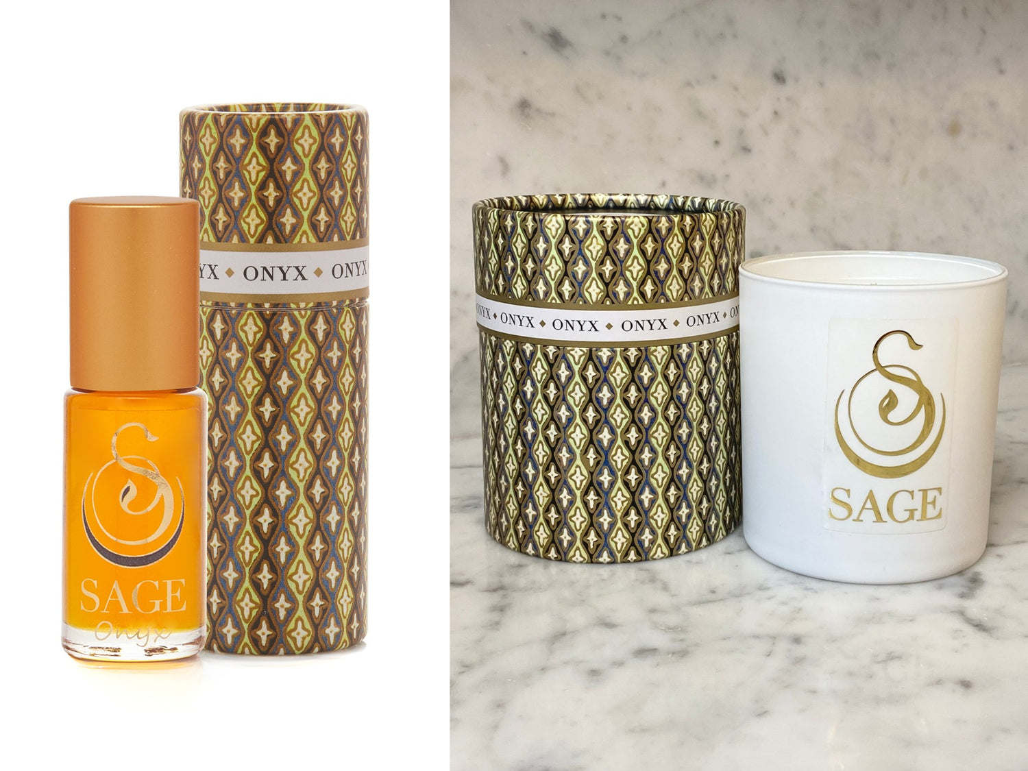 ESSENTIALS ~ ONYX Perfume Oil Concentrate Roll-On and Candle Gift Set by Sage - The Sage Lifestyle
