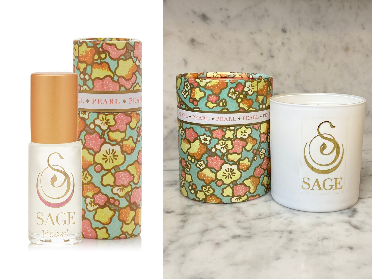 ESSENTIALS ~ PEARL Perfume Oil Concentrate Roll-On and Candle Gift Set by Sage - The Sage Lifestyle
