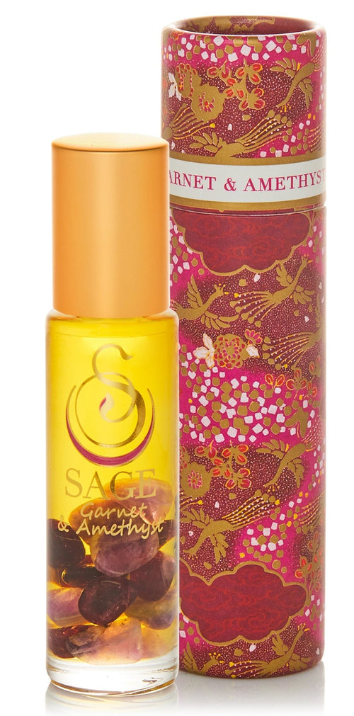 Garnet Amethyst 1/4 oz Gemstone Perfume Oil Roll-On by Sage - The Sage Lifestyle