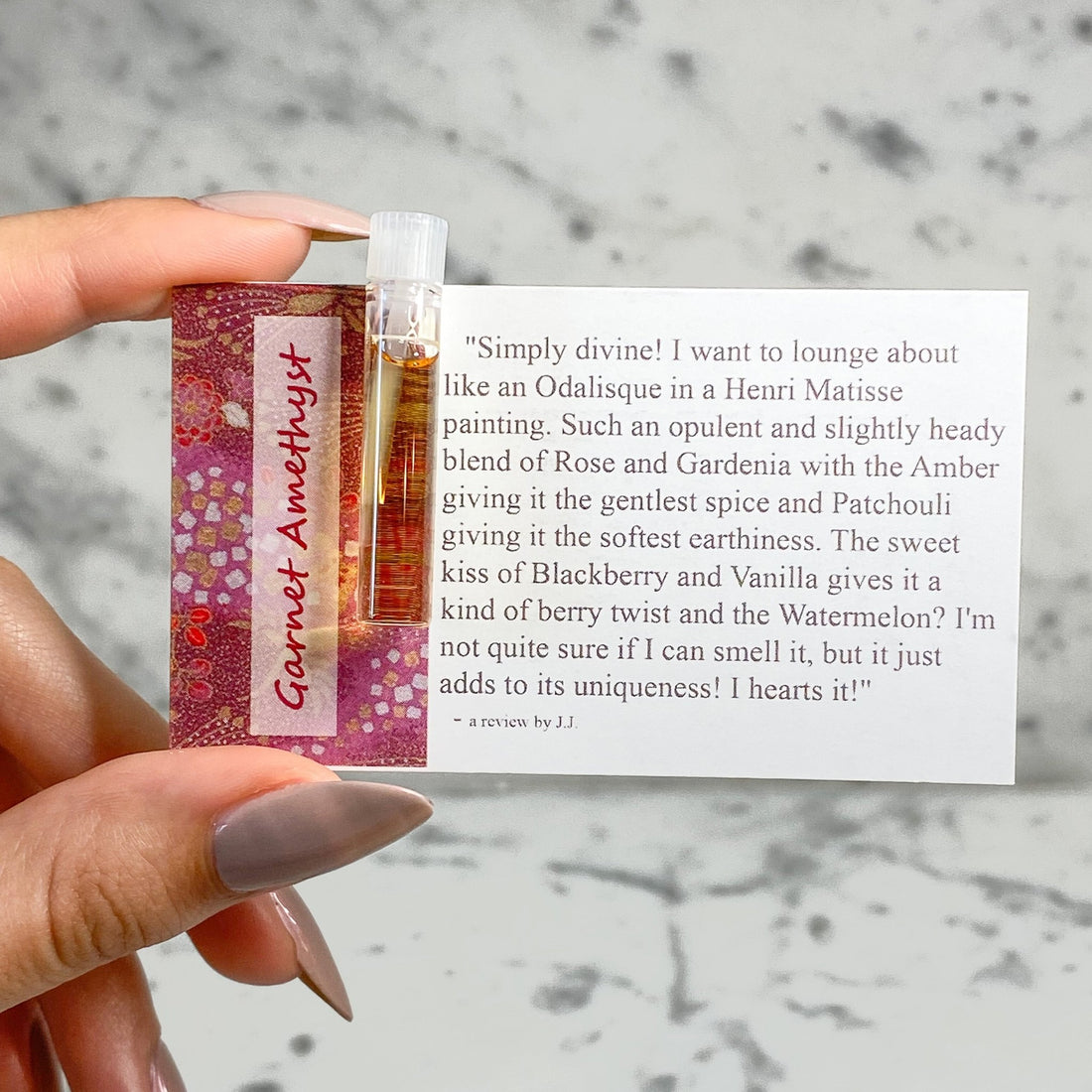 1/4 oz  Garnet and Amethyst perfume oil sample, by Sage, dark floral Gender Neutral, Vegan, Cruelty Free travel size scent