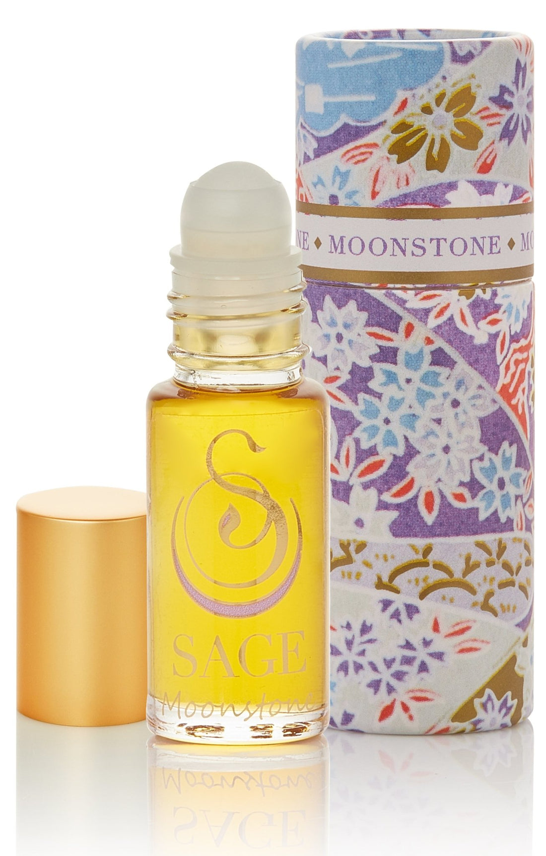 1/8 oz roll on Sage Moonstone Perfume Oil in reusable box, light floral, Gender Neutral ,Vegan, Cruelty free scent