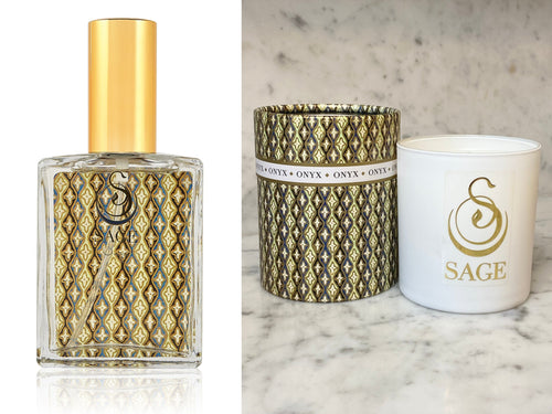 MY ABODE ~ ONYX Organic Eau de Toilette and Candle Gift Set by Sage - The Sage Lifestyle