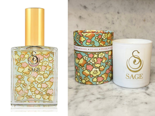 MY ABODE ~ PEARL Organic Eau de Toilette and Candle Gift Set by Sage - The Sage Lifestyle