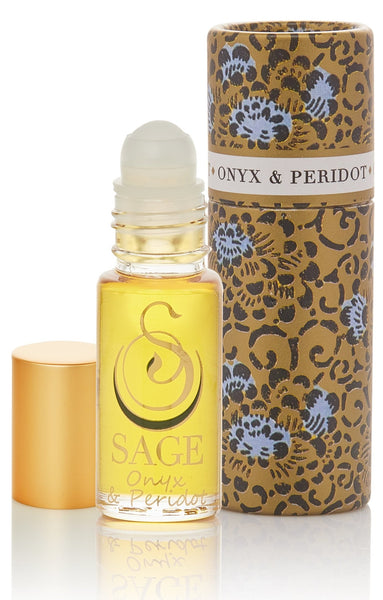 Onyx & Peridot Blend Gemstone Perfume Oil Roll-On by Sage - The Sage Lifestyle