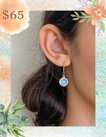 Opalite Charm Gold Earrings by Sage Machado - The Sage Lifestyle