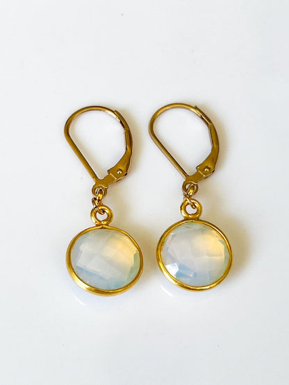 Opalite Charm Gold Earrings by Sage Machado - The Sage Lifestyle