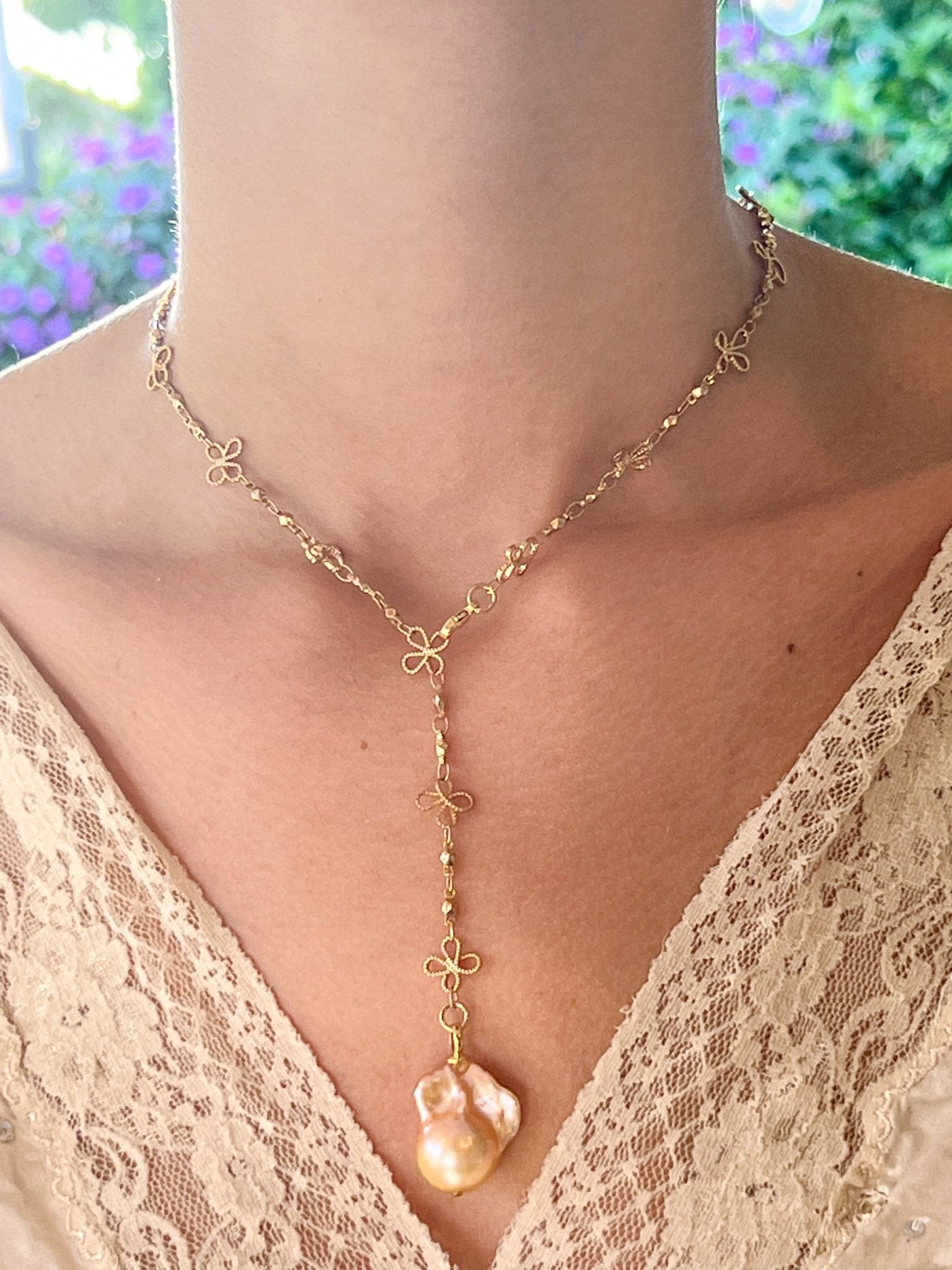 Diamond Keshi Pearl Necklace – lelasophiajewelry