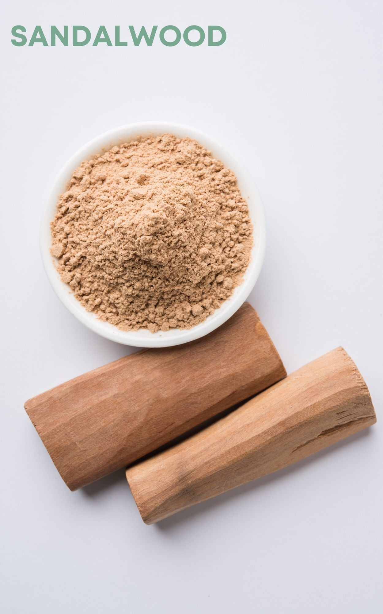 contains notes include of sandalwood bark with rich, warm brown tones, highlighting its earthy and woody qualities

