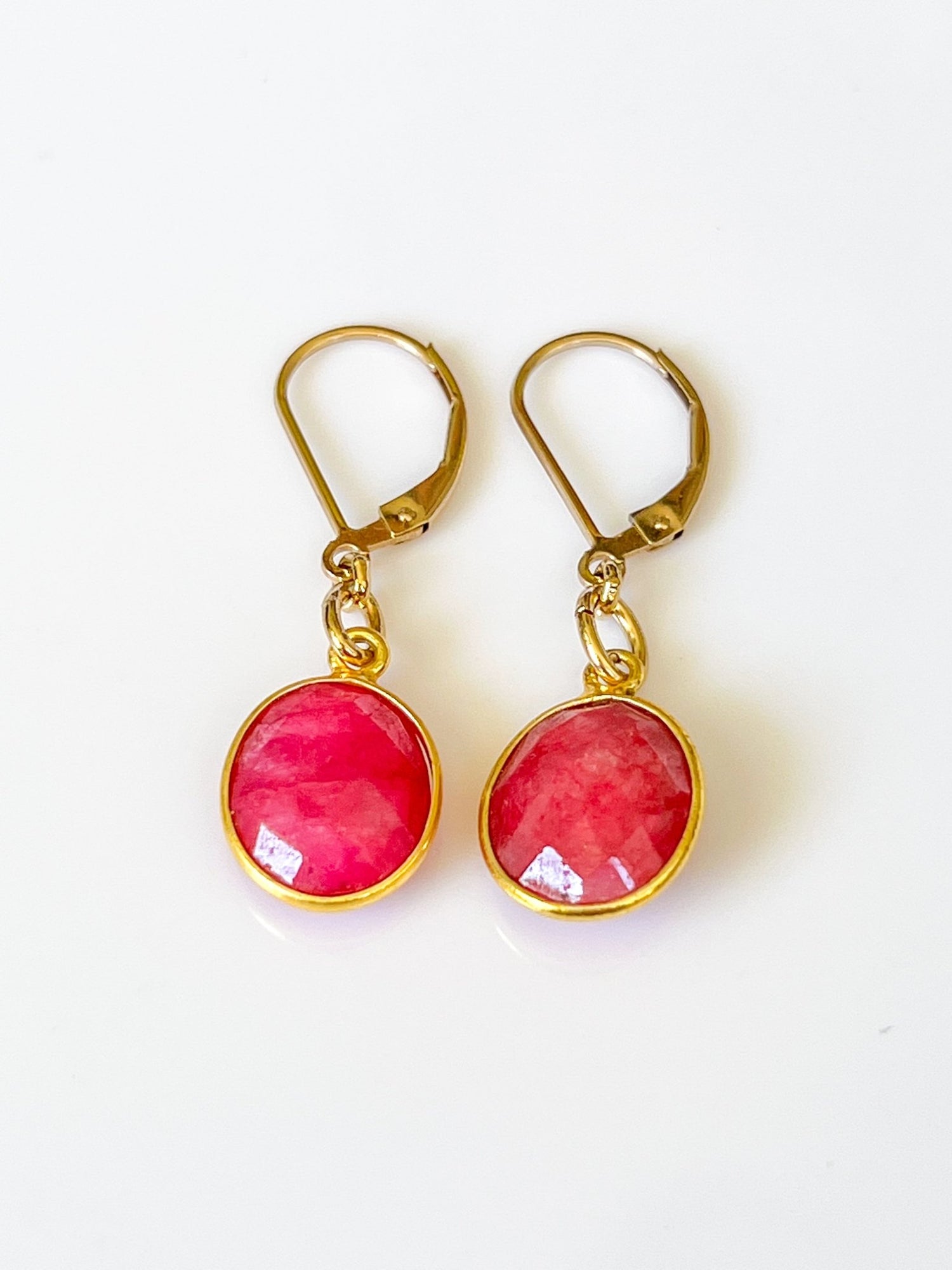 Raw Ruby Charm Gold Earrings by Sage Machado - The Sage Lifestyle