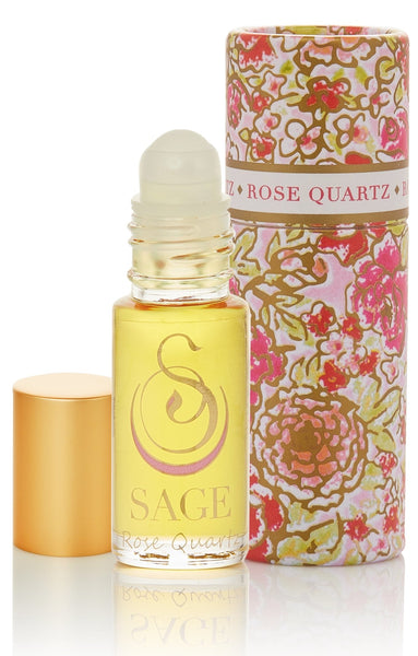 Rose Quartz Gemstone Perfume Oil Roll-On by Sage - The Sage Lifestyle