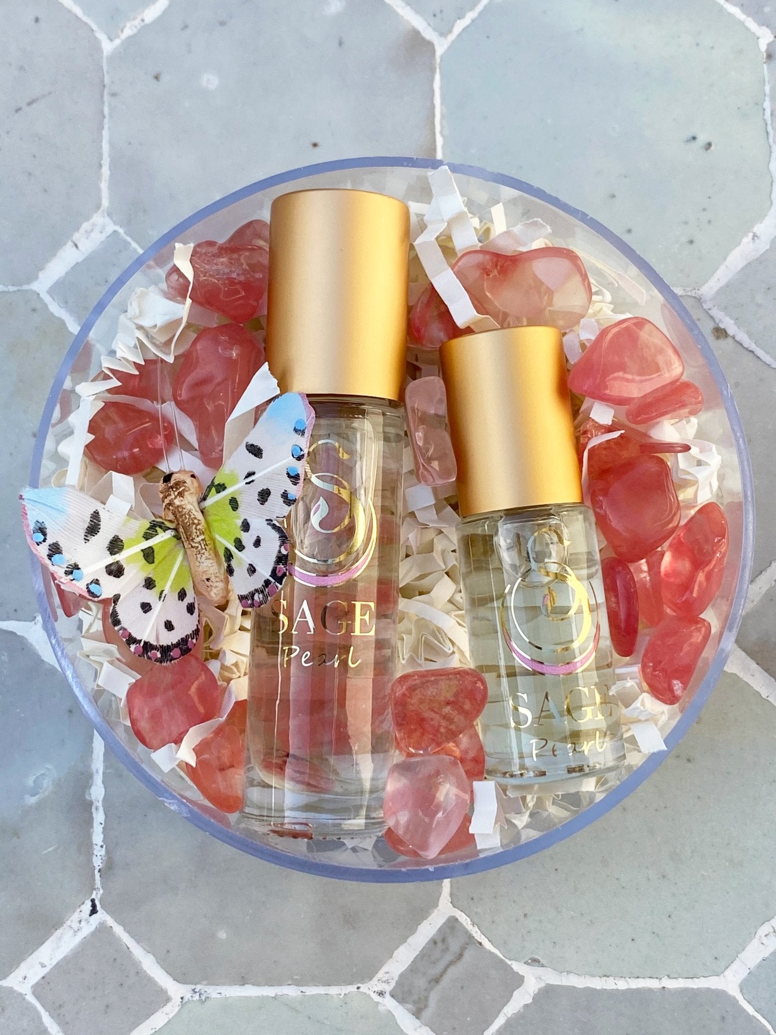 Secret Garden~1/8 oz and 1/4 oz Gemstone Perfume Oil Roll-On Duo Gift Set by Sage - The Sage Lifestyle