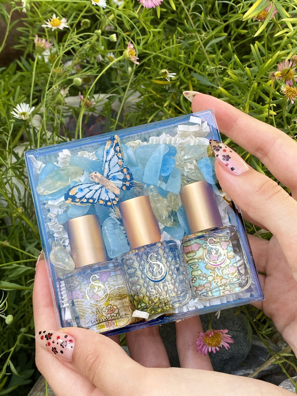 Secret Garden~Diamond 1/4 oz Roll-On, Onyx 1/4 oz Roll-On, and Pearl 1/4 oz Roll-On Perfume Extract Gift Set by Sage - The Sage Lifestyle